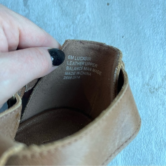 ** Nine West Lucasir cognac tan leather t-strap heels block heel 6.5M - Picture 7 of 9